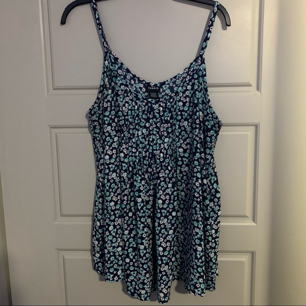 Navy Floral Blouse